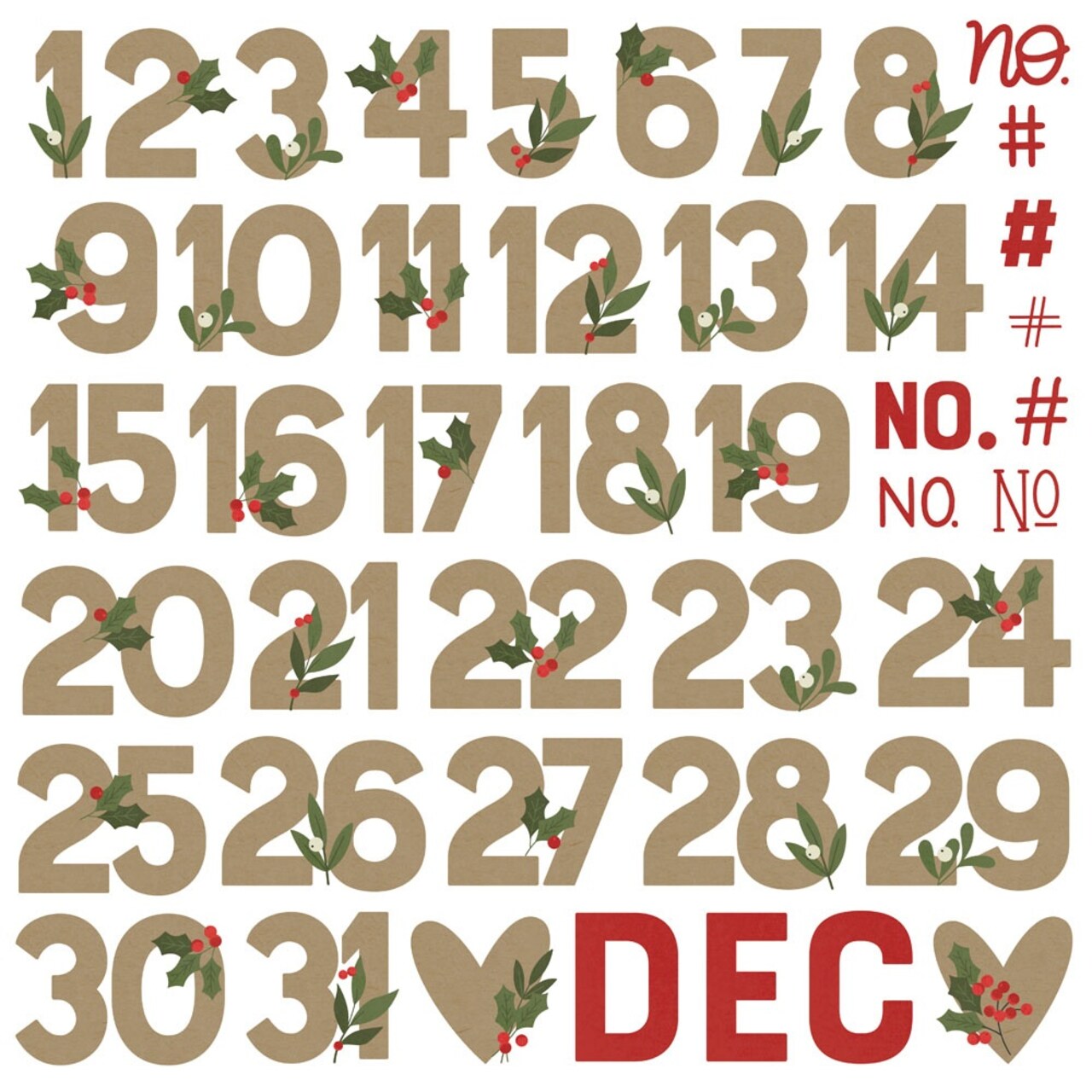 The Holiday Life Chipboard Numbers